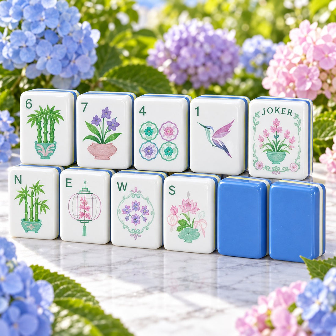 Blank mahjong tiles