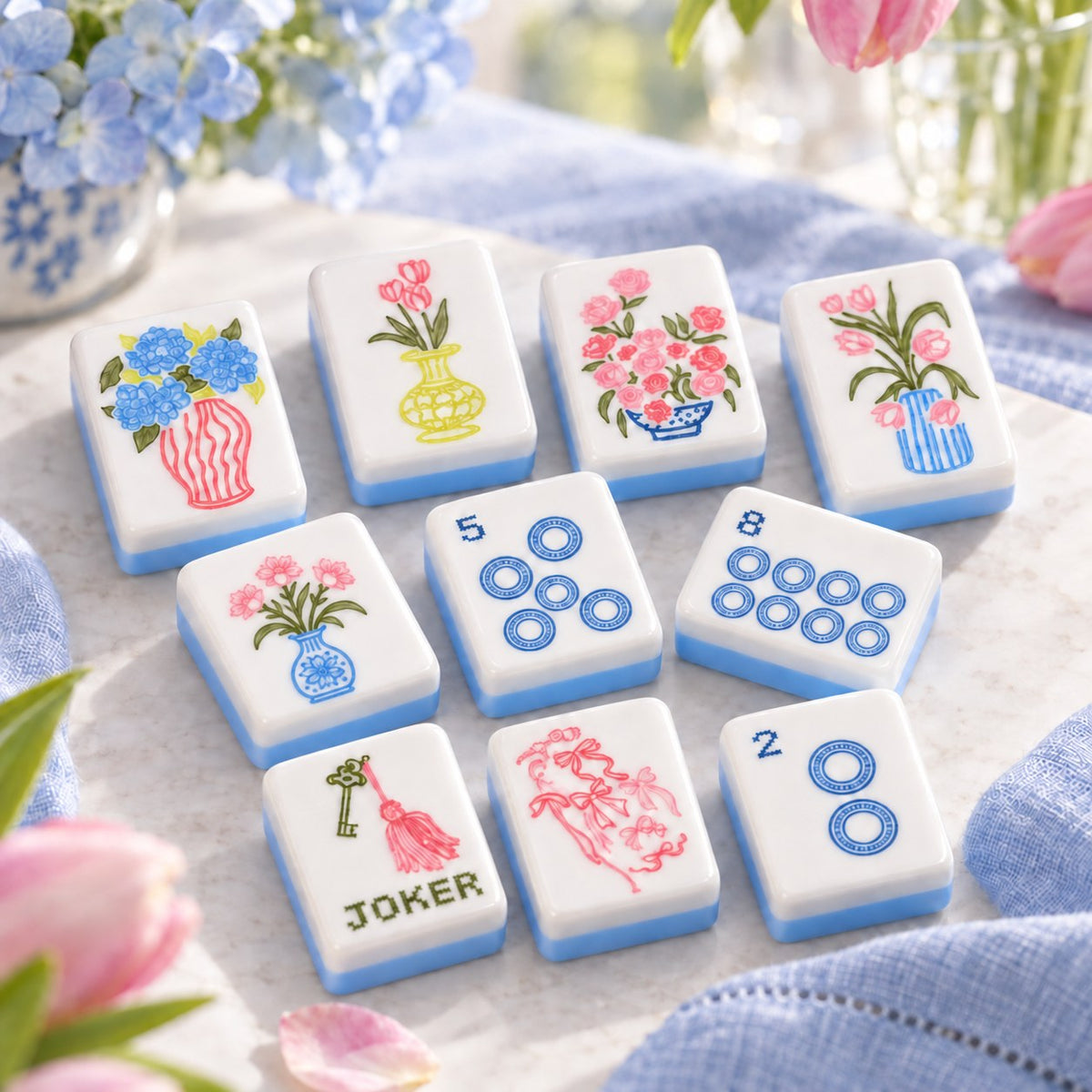 Pink mahjong tiles