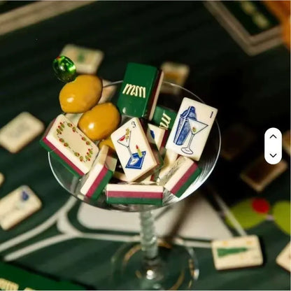Cocktail City American Mahjong Tiles - Drinks and Landmark Building Motif Set