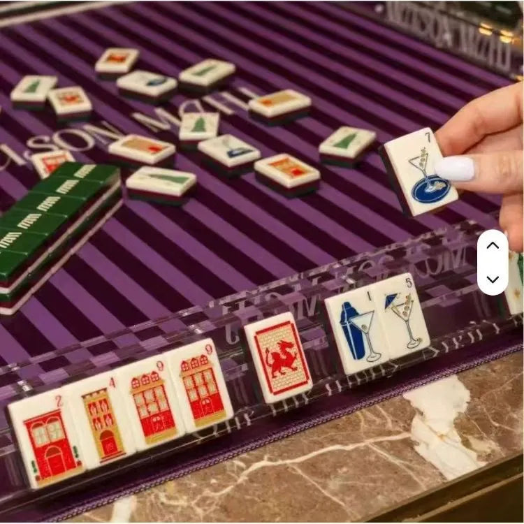 Cocktail City American Mahjong Tiles - Drinks and Landmark Building Motif Set