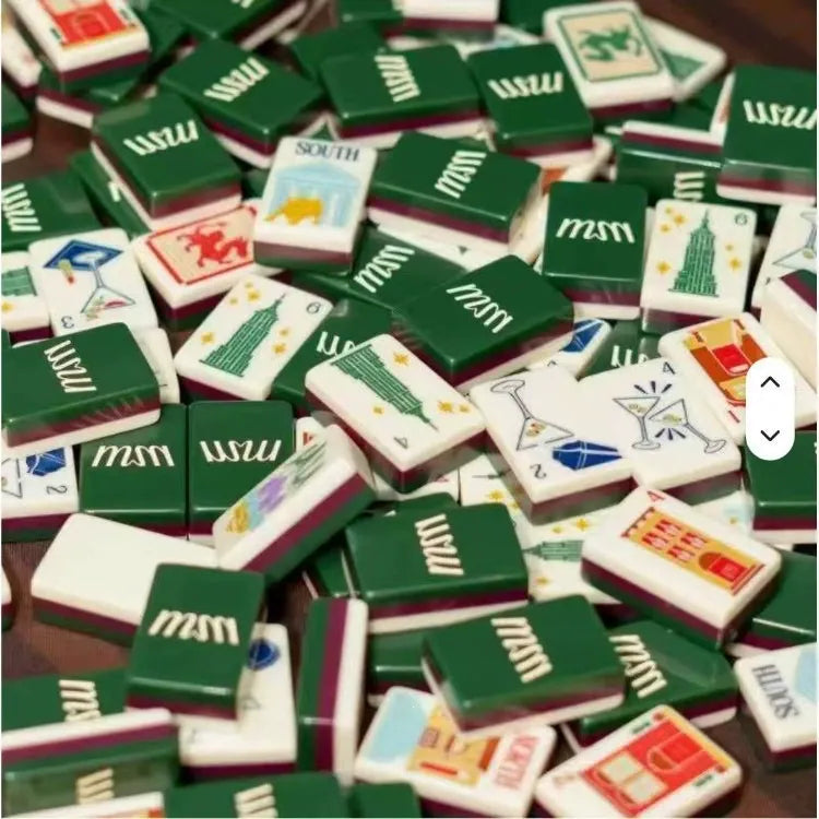 Cocktail City American Mahjong Tiles - Drinks and Landmark Building Motif Set