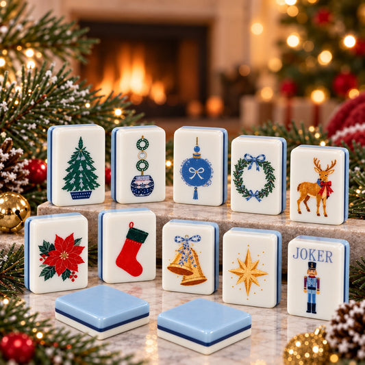 Christmas Holiday American mahjong tiles set with christmas artwork