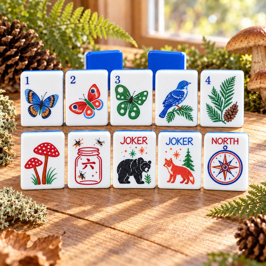 Nature Wildlife Jars Plants American mahjong tiles set with nature and wildlife artwork